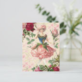 Vintage Rose Fairy Fantasy Postkarte (Stehend Vorderseite)