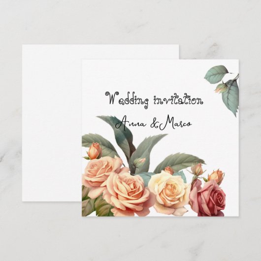 Vintage Rose Feiertagskarte (Vorne/Hinten)