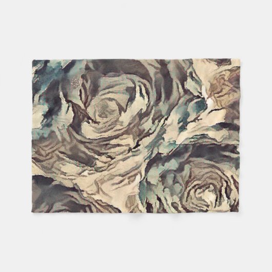 Vintage Rose Fleecedecke (Vorderseite (Horizontal))