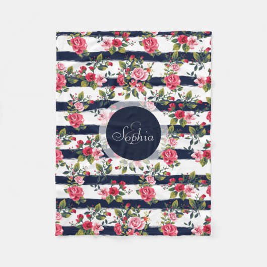 Vintage Rose Fleecedecke (Vorderseite)