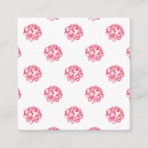 Vintage Rose Floral Curtains Quadratische Visitenkarte