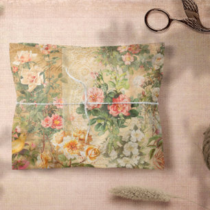 Vintage Rose Floral Ephemera Französisch Decoupage Seidenpapier