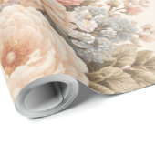 Vintage Rose Floral Pattern | Elegant Pastel  Geschenkpapier (Rolleneckpunkt)