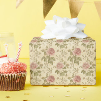 Vintage Rose Floral Pattern Geschenkpapier