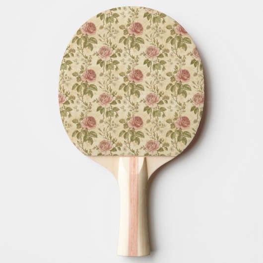 Vintage Rose Floral Pattern Tischtennis Schläger (Vorderseite)