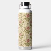 Vintage Rose Floral Pattern Trinkflasche (Rückseite)