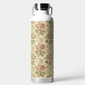 Vintage Rose Floral Pattern Trinkflasche (Vorderseite)