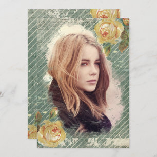 Vintage Rose Foto Vorlage Elegante Geburtstagspart