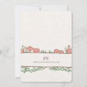 Vintage Rose Frame Wedding Einladung (Rückseite)