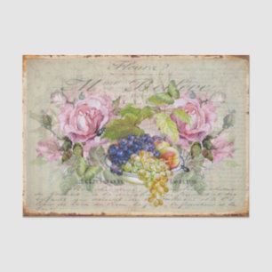 Vintage Rose, Fruchtkasten und alte Schrift Seidenpapier