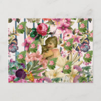 Vintage Rose für Mädchen und Katzen Blume Muster