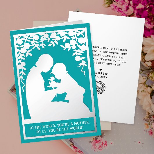 Vintage Rose für Mutter und Kind Türkis