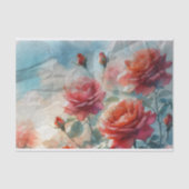 Vintage Rose für Rote Wasserfarben Seidenpapier (Vorderseite)