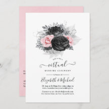 Vintage Rose für virtuelle Hochzeiten in Schwarz u