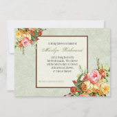 Vintage Rose für Vögel Brautdusche Einladung (Rückseite)