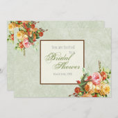 Vintage Rose für Vögel Brautdusche Einladung (Vorne/Hinten)