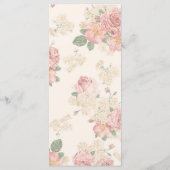 Vintage Rose Garden Floral & Kraft Wedding Menükarte (Rückseite)