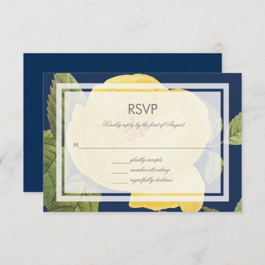 Vintage Rose Garden Rsvp Card (Vorne/Hinten)