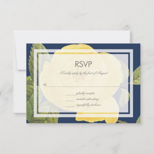 Vintage Rose Garden Rsvp Card Karte (Vorderseite)