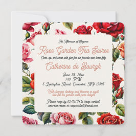 Vintage Rose Garden Teezeremonie Party Einladung