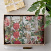 Vintage Rose Garten auf Holzwand - Vertikal Seidenpapier (Geschenk)