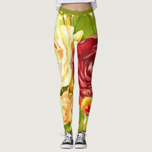 Vintage Rose Garten Blumendruck Aktive Frauen Leggings