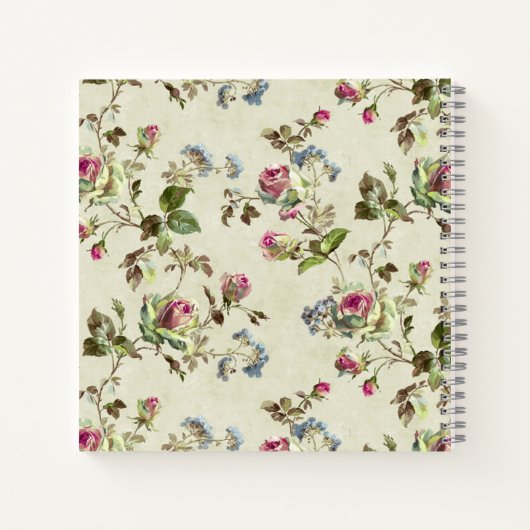 Vintage Rose Garten Blumengarten Notizblock (Rückseite)