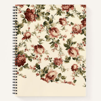 Vintage Rose Garten: Ein nahtloses Blumenmuster Notizblock