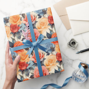 Vintage Rose Garten Klassisches Blumenmuster Geschenkpapier