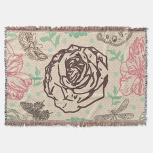 Vintage Rose Gartenmuster Decke