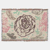 Vintage Rose Gartenmuster Decke (Vorderseite)