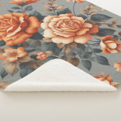 Vintage Rose Gartenmuster Sherpadecke (3/4)