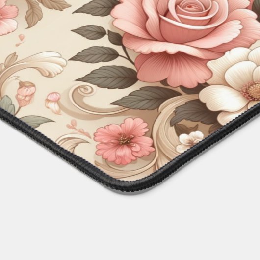 Vintage Rose Gartenplatz Schreibtischunterlage (Ecke)