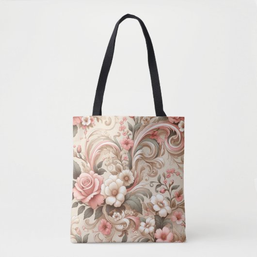 Vintage Rose Gartenplatz Tasche (Vorderseite)