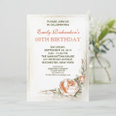 Vintage Rose Geburtstagsparty Einladung (Stehend Vorderseite)