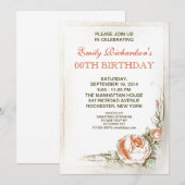 Vintage Rose Geburtstagsparty Einladung (Vorne/Hinten)
