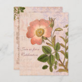 Vintage Rose Geburtstagsparty Einladung (Vorne/Hinten)