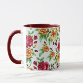 Vintage Rose, Gelb und Rose rot, Tasse (Links)