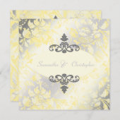 Vintage Rose + Gelbe/Graue Einladungen (Vorne/Hinten)