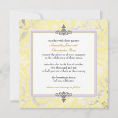 Vintage Rose + Gelbe/Graue Einladungen (Rückseite)