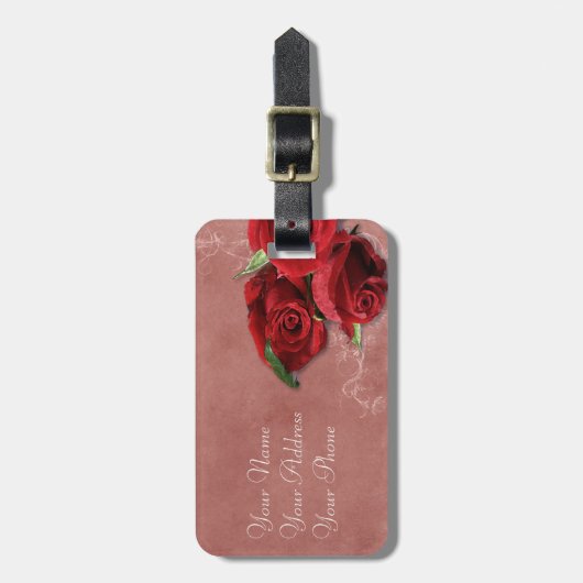 Vintage Rose Gepäckanhänger (Vorderseite vertikal)