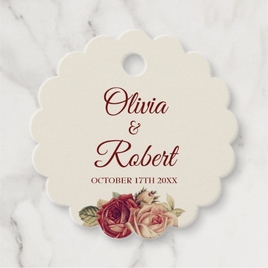 Vintage Rose Geschenkanhänger (Vorderseite)