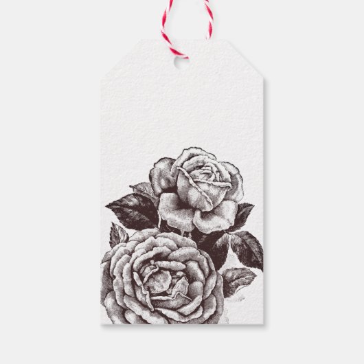 Vintage Rose Geschenkanhänger (Rückseite)