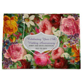 Vintage Rose Geschenkbeutel Personalisierter EDIT- Große Geschenktüte (Vorderseite)