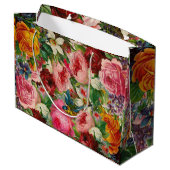 Vintage Rose Geschenkbeutel Personalisierter EDIT- Große Geschenktüte (Rückseite Schrägansicht)