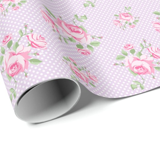 Vintage Rose Geschenkpapier (Rolleneckpunkt)