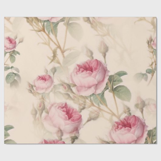Vintage Rose Geschenkpapier (Flach)
