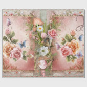 Vintage Rose Geschenkpapier (Flach)