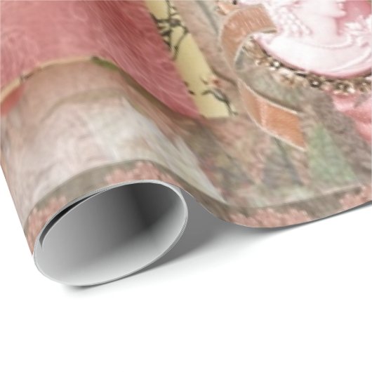 Vintage Rose Geschenkpapier (Rolleneckpunkt)