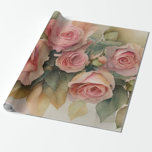 Vintage Rose Geschenkpapier (Ungerollt)